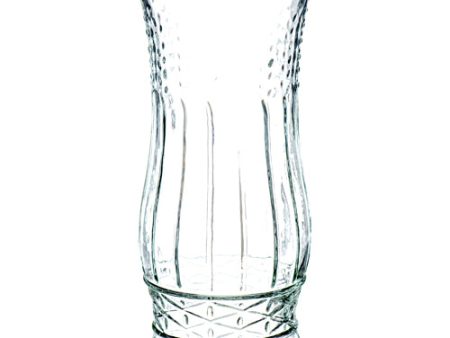 WHOLESALE GLASS VASE CLEAR BAMBOO DSGN 8.5 SOLD BY CASE For Cheap