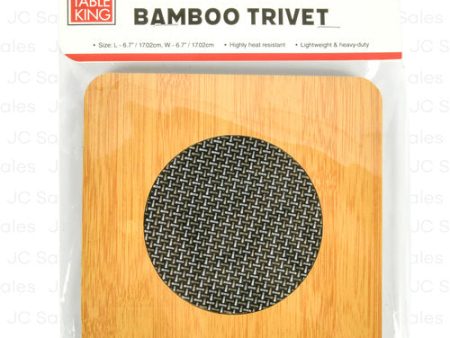 WHOLESALE TABLE KING BAMBOO TRIVET SQ 6.7X6.7 SOLD BY CASE Cheap