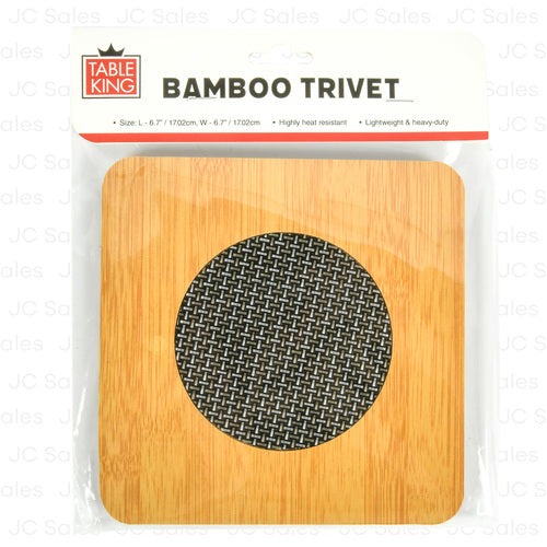 WHOLESALE TABLE KING BAMBOO TRIVET SQ 6.7X6.7 SOLD BY CASE Cheap