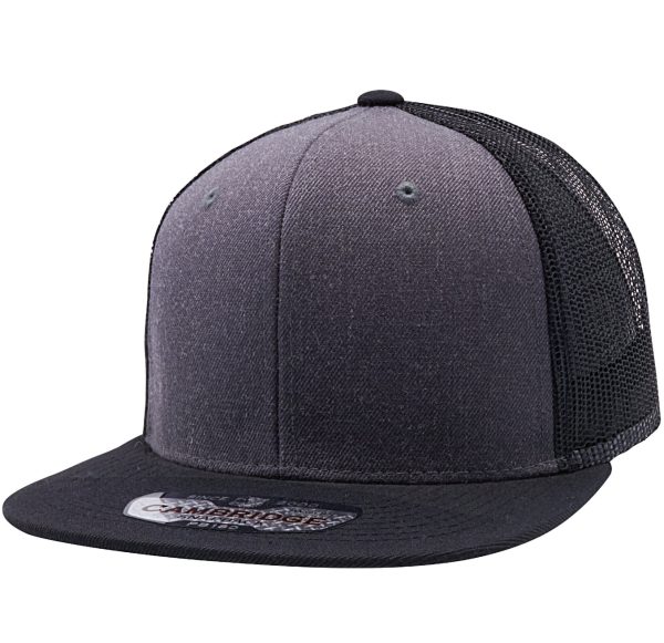 PB180 [BLK-CC.HEATHER-BLK] WOOL BLEND TRUCKER HATS For Sale