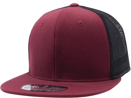 PB180 [MAROON BLACK] WOOL BLEND TRUCKER HATS For Cheap