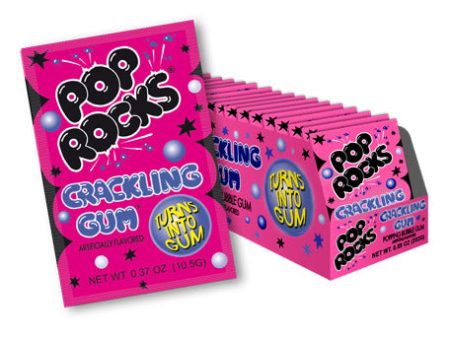 Pop Rocks Crackling Gum, 0.33oz 24ct Supply