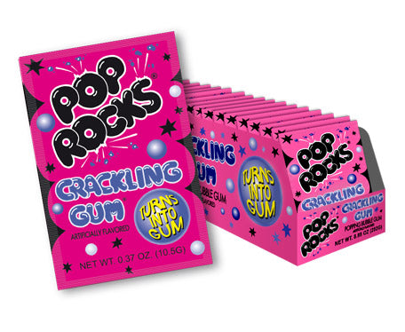 Pop Rocks Crackling Gum, 0.33oz 24ct Supply