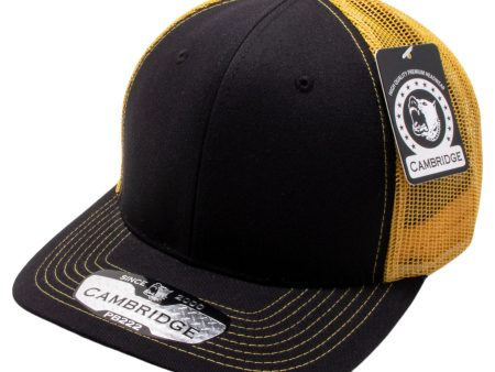 PB222-BLACK-VEGAS GOLD CAMBRIDGE TRUCKER HAT For Sale