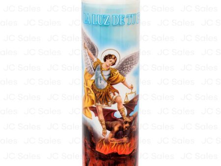 WHOLESALE VELADORA RELIGIOUS CANDLE SAN MIGUEL ARCANGEL SOLD BY CASE For Sale