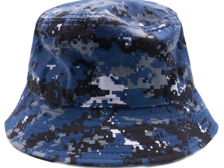 PB183 [NAVY.D.CAMO] PLAIN WASHED COTTON FISHERMAN BUCKET HATS Supply