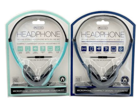 WHOLESALE SENTRY HEADPHONE W IN-LINE MIC ASST CLRS SOLD BY CASE Hot on Sale