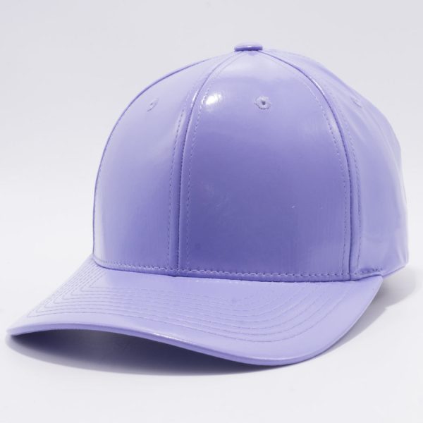 PB232R [LAVENDER] ENAMEL PU SNAP BACK HAT For Sale