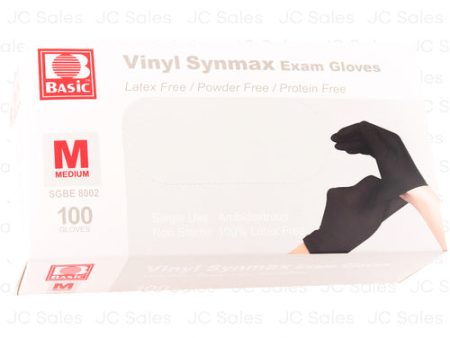 WHOLESALE MEDICAL GRADE SYNTHETIC VINYL GLOVES BLACK MEDIUM SOLD BY CASE on Sale