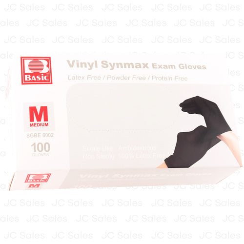 WHOLESALE MEDICAL GRADE SYNTHETIC VINYL GLOVES BLACK MEDIUM SOLD BY CASE on Sale