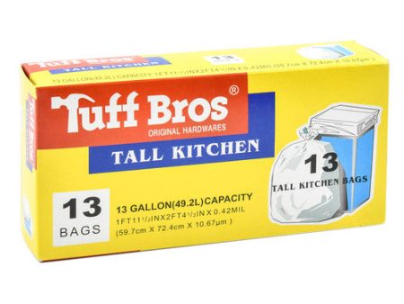 WHOLESALE TUFF BUILT TRASH BAG WHITE 13 GAL 13 CT SOLD BY CASE For Discount