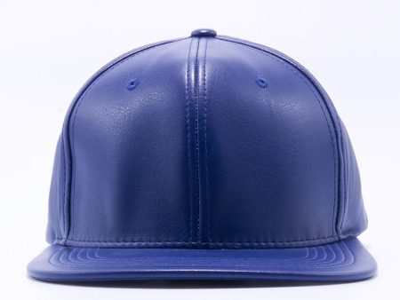 PB158 [ROYAL] LEATHER SNAPBACK HATS Supply