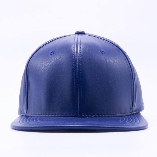 PB158 [ROYAL] LEATHER SNAPBACK HATS Supply