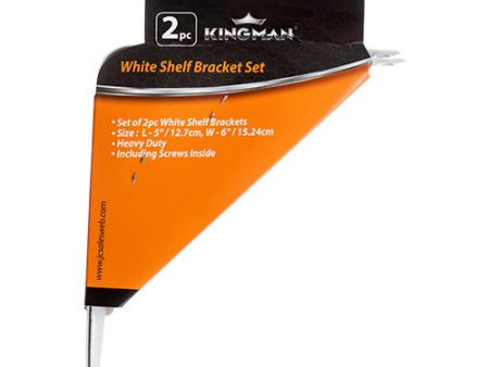 WHOLESALE KINGMAN SHELF BRACKET WHITE 5 X 6 2PC SET SOLD BY CASE Online now