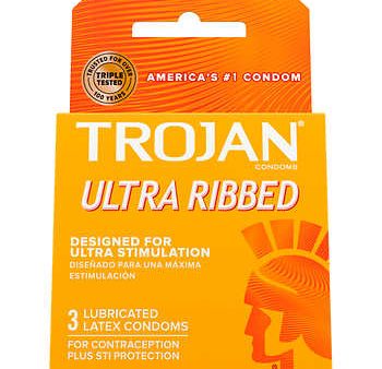 Trojan Ultra Ribbed Lubricated Condoms, 6ct Online