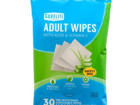 WHOLESALE CORALITE ADULT WIPES 30 CT SOLD BY CASE For Cheap