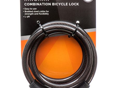 WHOLESALE KINGMAN BICYCLE NUMBER COMBINATION LOCK 3FT SOLD BY CASE Hot on Sale