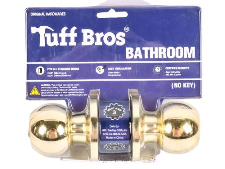 WHOLESALE TUFF BROS BATHROOM LOCK NO KEY #KW-36883GD SOLD BY CASE on Sale