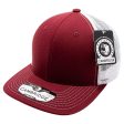 PB222-BURGUNDY-WHITE CAMBRIDGE TRUCKER HAT For Sale