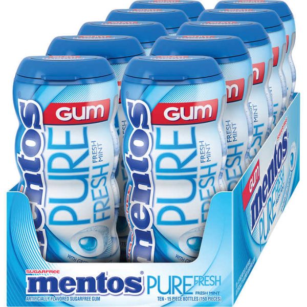 Mentos Pure Fresh Gum Fresh Mint, 15pcs 10ct For Cheap