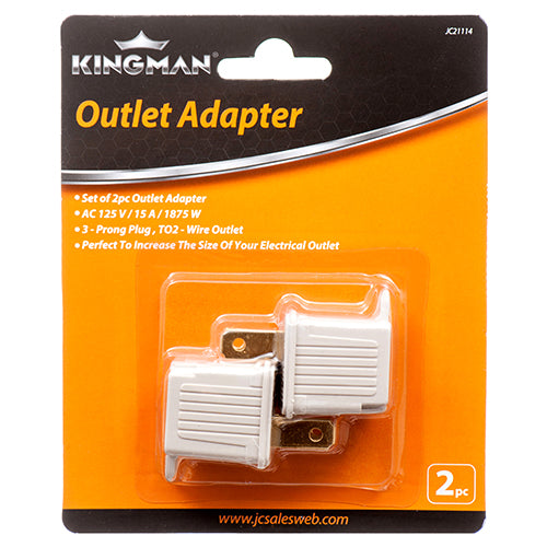 WHOLESALE KINGMAN OUTLET ADAPTOR ETL 2PC W GROUNDING SOLD BY CASE For Discount