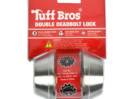 WHOLESALE TUFF BROS DOUBLE DEADBOLT LOCK SILVER SOLD BY CASE For Cheap