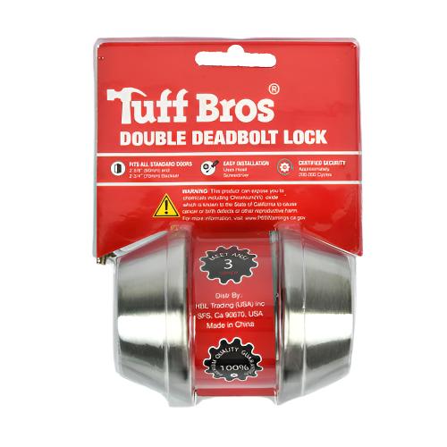 WHOLESALE TUFF BROS DOUBLE DEADBOLT LOCK SILVER SOLD BY CASE For Cheap