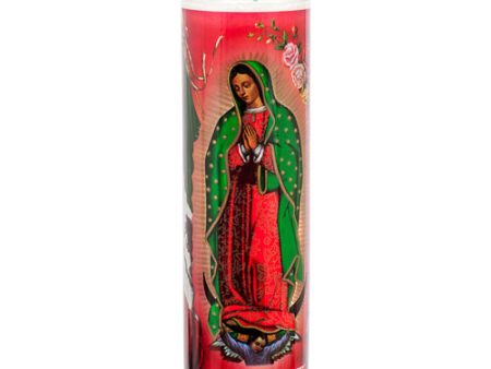 WHOLESALE VELADORA RELIGIOUS CANDLE VIRGEN DE GUADALUPE 12 CT WHITE SOLD BY CASE Discount