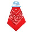 WHOLESALE NUVALU BANDANA RED 100% COTTON 21 X 21 SOLD BY CASE For Discount