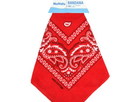 WHOLESALE NUVALU BANDANA RED 100% COTTON 21 X 21 SOLD BY CASE For Discount