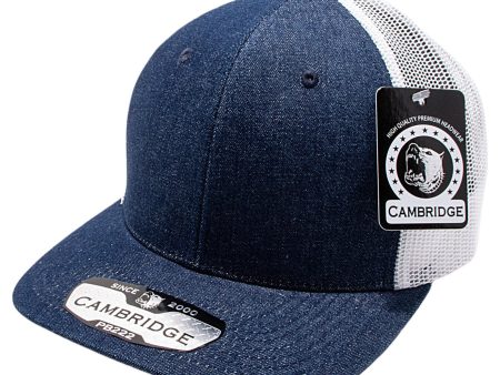 PB222D-DDENIM-WHT CAMBRIDGE TRUCKER HAT Sale