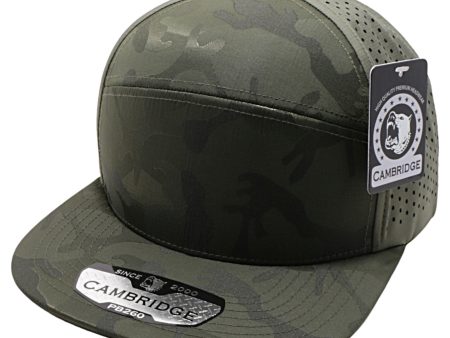 PB260 [OLIVE] SHINY CAMO CAMPER PERFORATED SNAPBACK HATS Sale