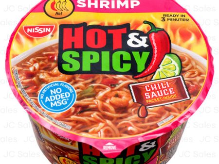 WHOLESALE NISSIN BOWL  HOT & SPICY SHRIMP 3.27 OZ SOLD BY CASE Cheap