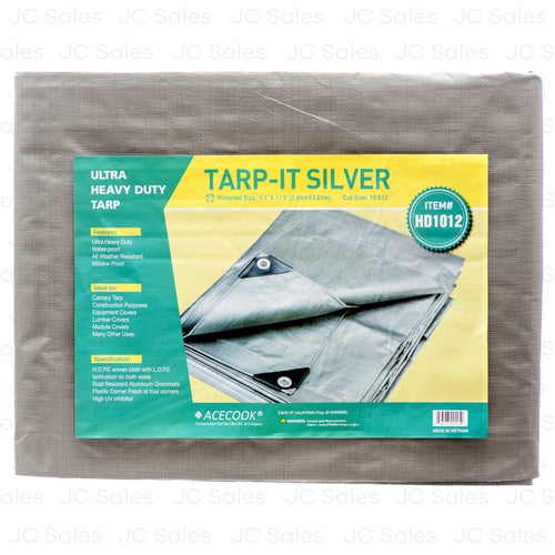 WHOLESALE TARPAULIN SILVER HEAVY DUTY 10X12 #HD1012 SOLD BY CASE on Sale