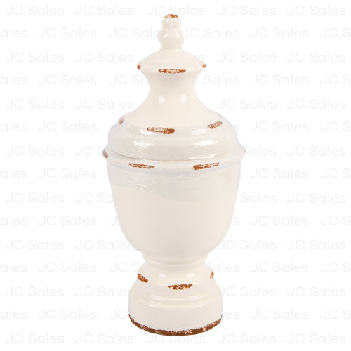 WHOLESALE CERAMIC VASE ANTIQUE WHITE W  LID SOLD BY CASE For Discount