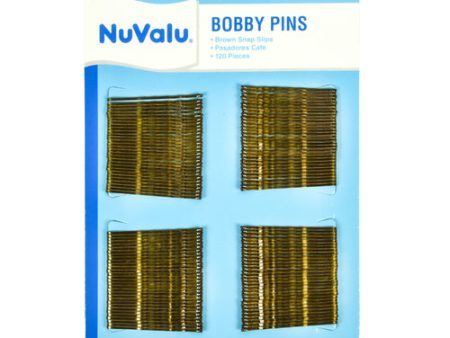 WHOLESALE NUVALU BOBBY PINS 120CT W BROWN COLOR SOLD BY CASE For Discount