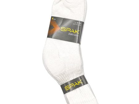 WHOLESALE MENS 4 PAIR CREW SPORT SOCKS-WHITE SZ. 9-11 SOLD BY CASE Online Hot Sale