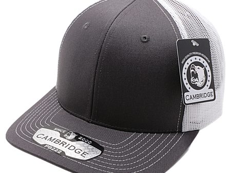 PB222-CHARCOAL-WHITE CAMBRIDGE TRUCKER HAT Sale