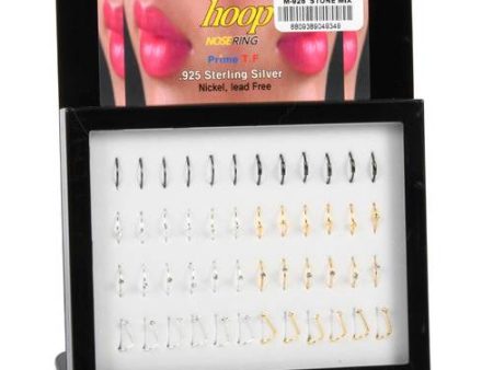 WHOLESALE NOSE RING 925 STERLING SILVER LEAD FREE 48 CT ASST COLOR & DESIGN SOLD BY CASE Fashion