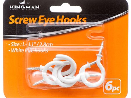 WHOLESALE KINGMAN SCREW EYE HOOKS 6PC 1.1 SOLD BY CASE For Sale