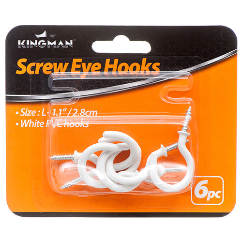 WHOLESALE KINGMAN SCREW EYE HOOKS 6PC 1.1 SOLD BY CASE For Sale