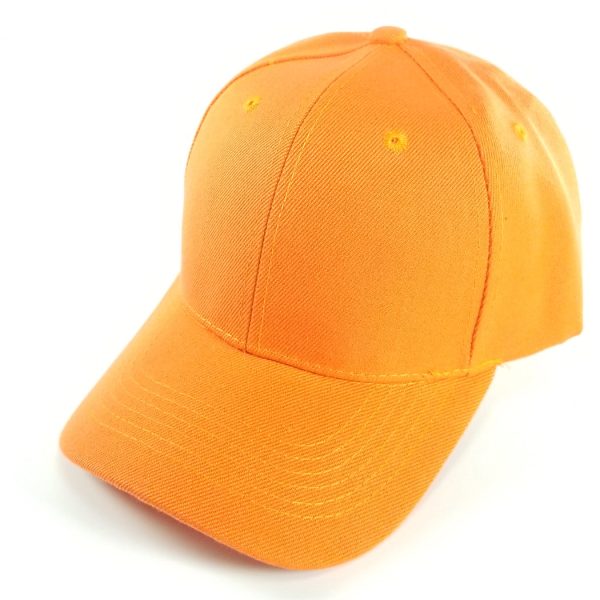 PB128 [ORANGE] HOOK AND LOOP BACKSTRAP WITH ACRYLIC CURVED CAPS Online