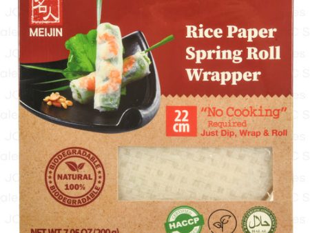 WHOLESALE MEIJIN RICE PAPER SPRING ROLL WRAPPER 7.05 OZ SOLD BY CASE For Sale