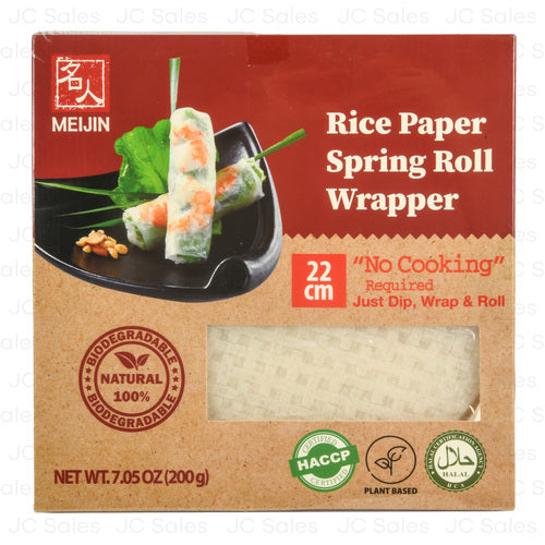 WHOLESALE MEIJIN RICE PAPER SPRING ROLL WRAPPER 7.05 OZ SOLD BY CASE For Sale