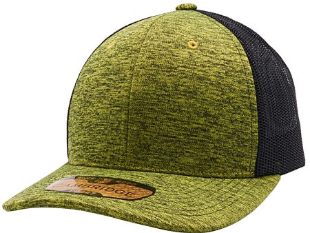 PB227 [YELLOW BLACK] SPACE DYED MESH TRUCKER HATS For Sale