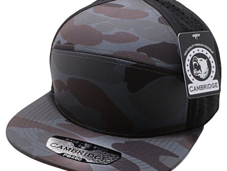 PB260 [D.GREY] SHINY CAMO CAMPER PERFORATED SNAPBACK HATS Hot on Sale