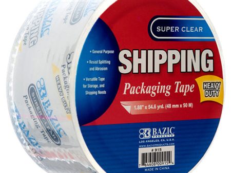 WHOLESALE BAZIC PACKING TAPE SUPER CLEAR HEAVY DUTY 1.88 X 54.6YD SOLD BY CASE Cheap