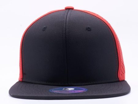 PB117 [BLACK RED] PERFORATED SNAPBACK HATS Hot on Sale