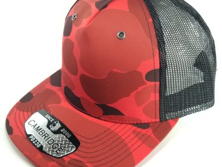 PB238 [RED] CAMBRIDGE 5 PANEL SHINY CAMO TRUCKER Online now