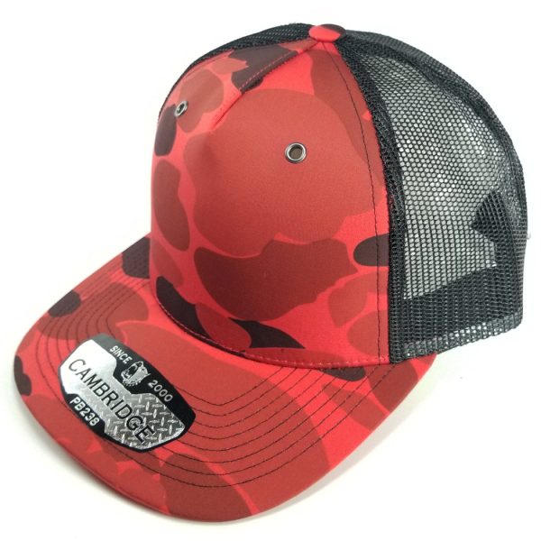 PB238 [RED] CAMBRIDGE 5 PANEL SHINY CAMO TRUCKER Online now